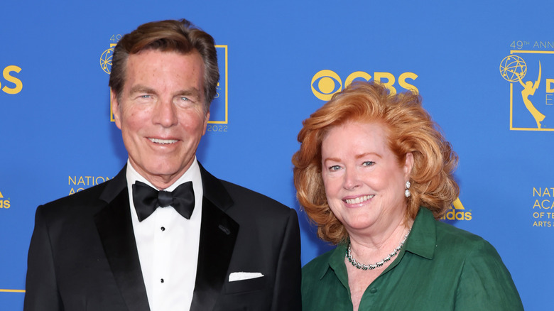 Peter Bergman smiling with wife Mariellen Bergman