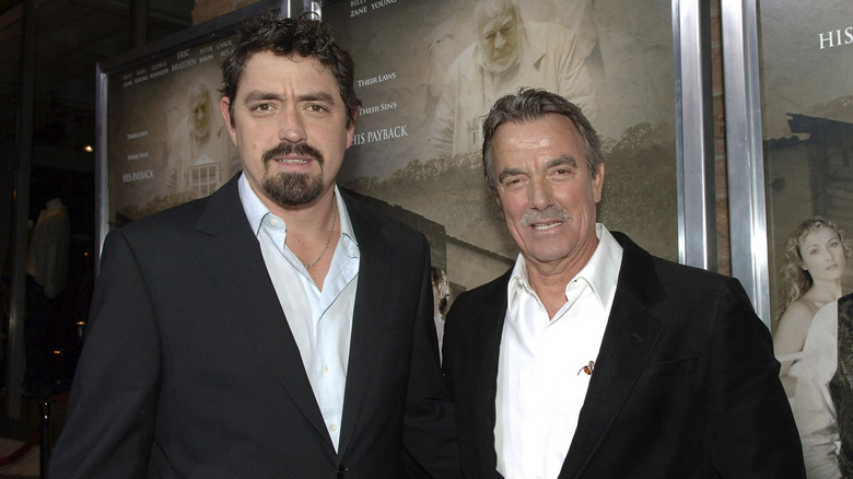 Eric Braeden with son Christian Gudegast posing