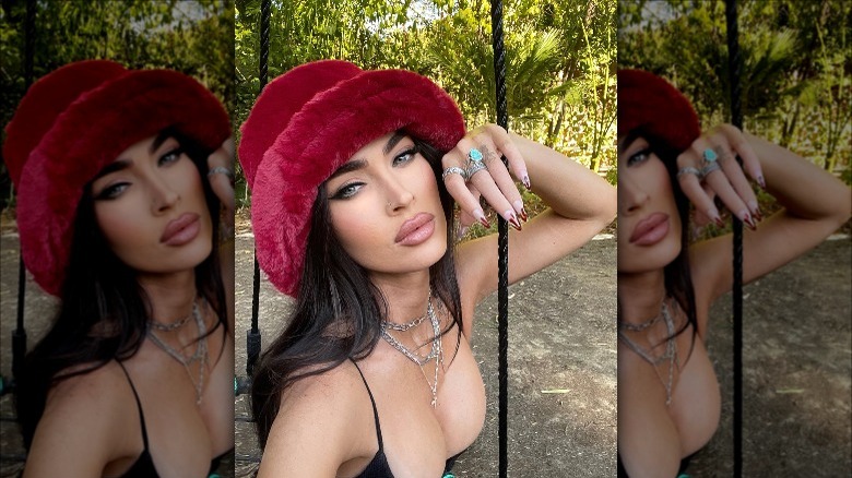 Megan Fox on Instagram with blood-drip nails