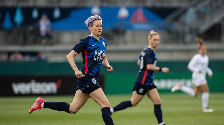 Megan Rapinoe playing soccer