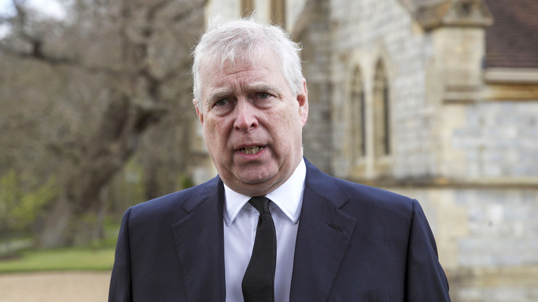 Prince Andrew grimacing