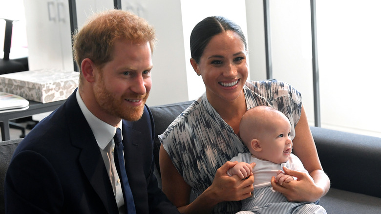 Prince Harry and Meghan Markle with their baby Archie