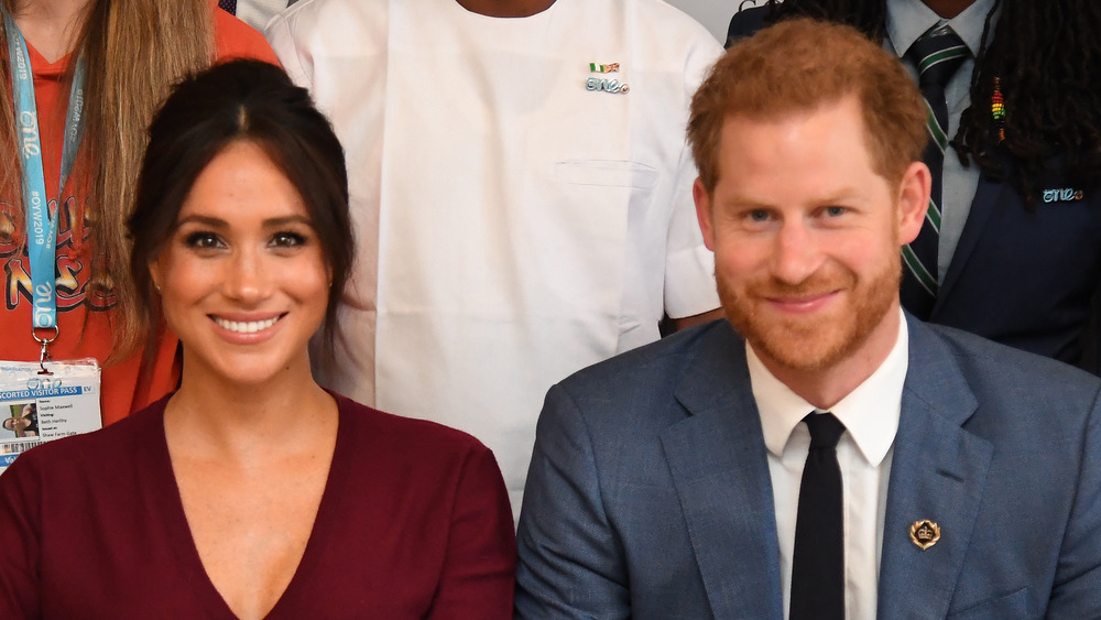 Prince Harry and Meghan Markle at a meeting