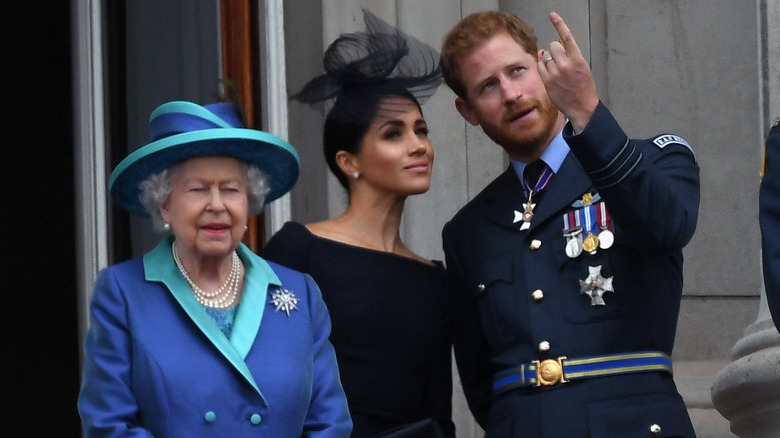Queen with Harry and Meghan
