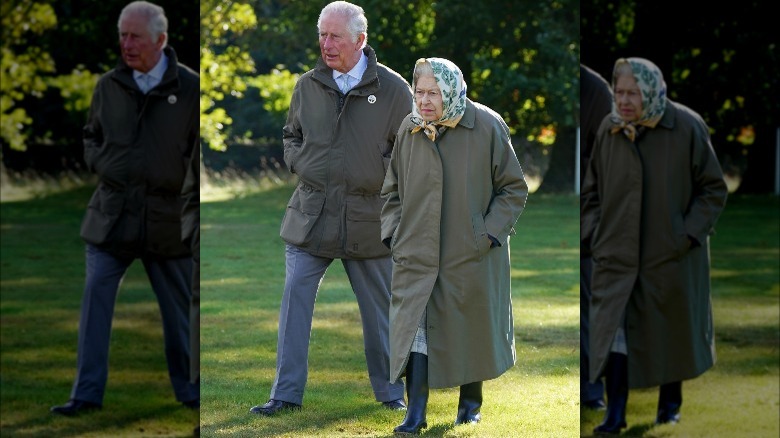Queen Elizabeth and Prince Charles at Balmoral