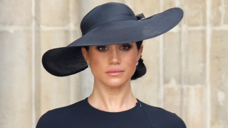 Duchess Meghan Markle wearing hat at Queen Elizabeth's funeral