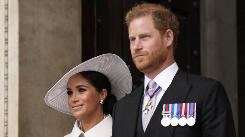 Meghan Markle with Prince Harry at Platinum Jubilee