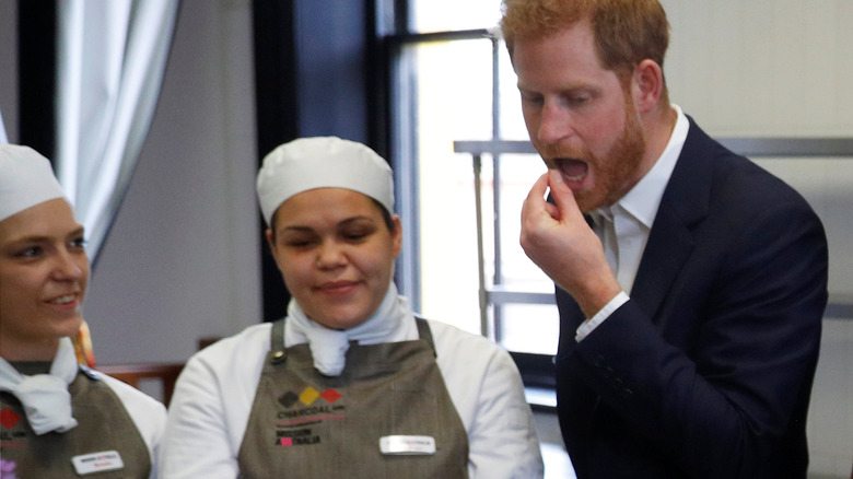 Prince Harry eating