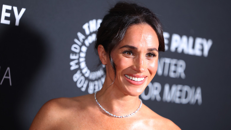 Meghan Markle smiling at The Paley Center for Media