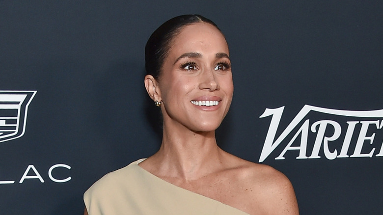 Meghan Markle posing at the Variety Power of Women event