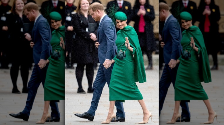 Prince Harry and Meghan Markle walking