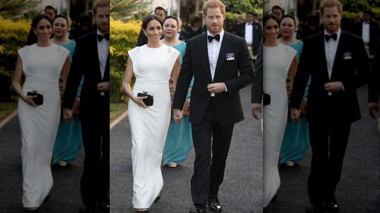 Meghan Markle and Prince Harry walking