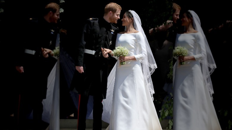 Prince Harry and Meghan Markle smiling