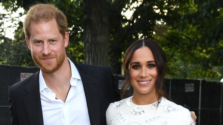 Prince Harry and Meghan Markle smiling 