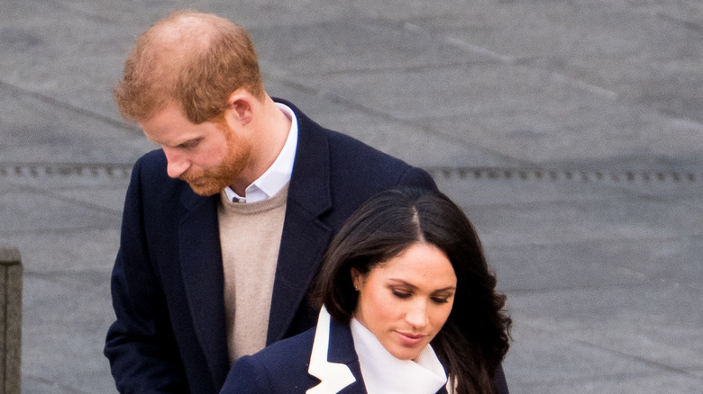 Meghan and Harry walking 