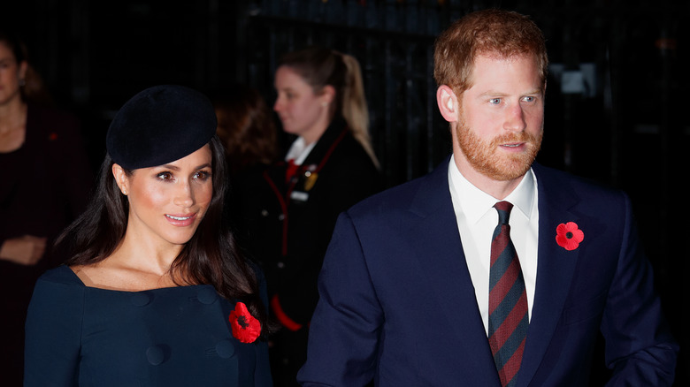 Meghan Markle and Prince Harry at previous Remembrance Day