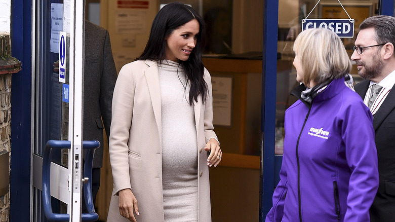 Meghan Markle outside of Mayhew