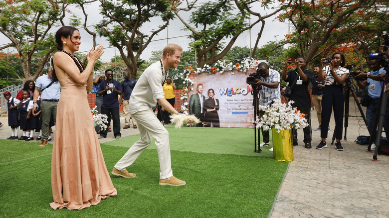 Meghan Markle and Prince Harry playing games