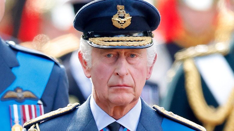 King Charles III taking part in Queen Elizabeth II procession 