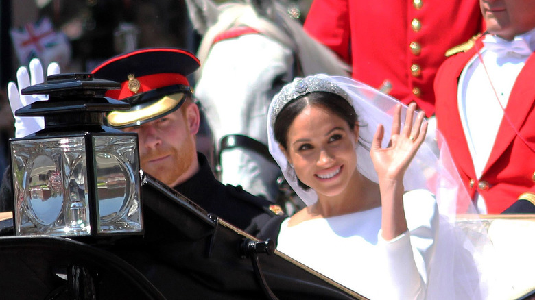 Meghan Markle and Prince Harry on their wedding day