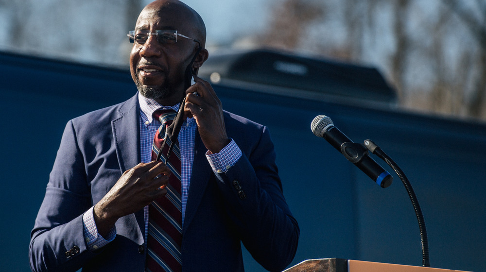 Raphael Warnock at rally