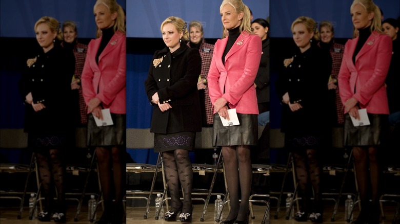 Meghan McCain stands next to her mom Cindy McCain, with Meghan decked out in numerous accessories