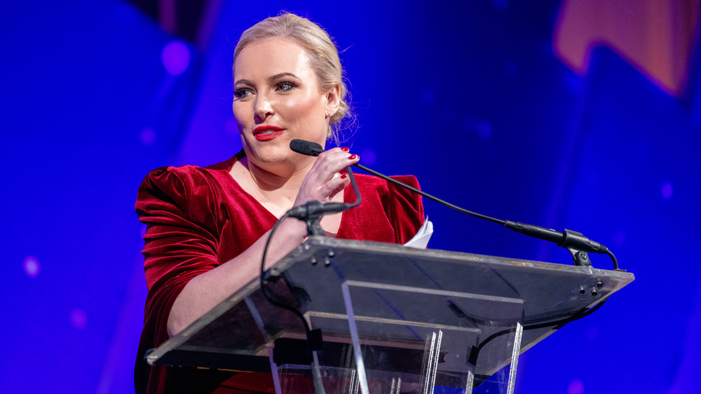 Meghan McCain speaking at podium