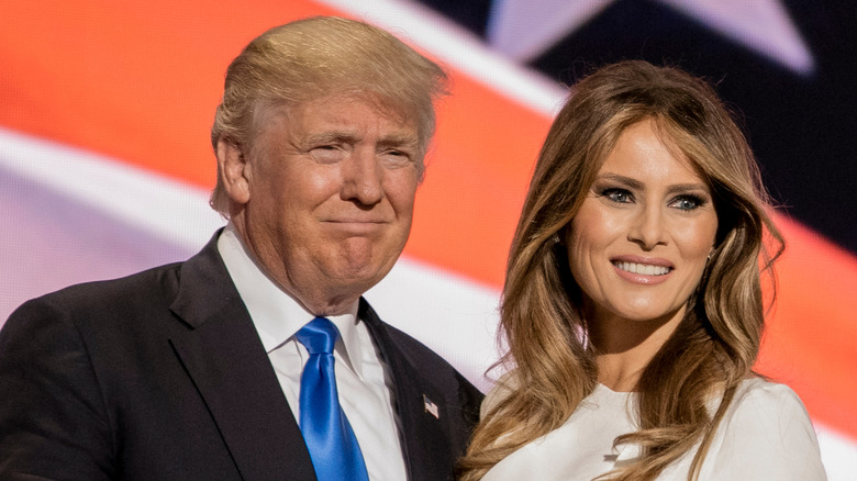 Donald and Melania Trump smiling