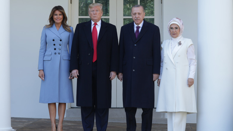 Melania and Donald Trump with the Turkish president and first lady