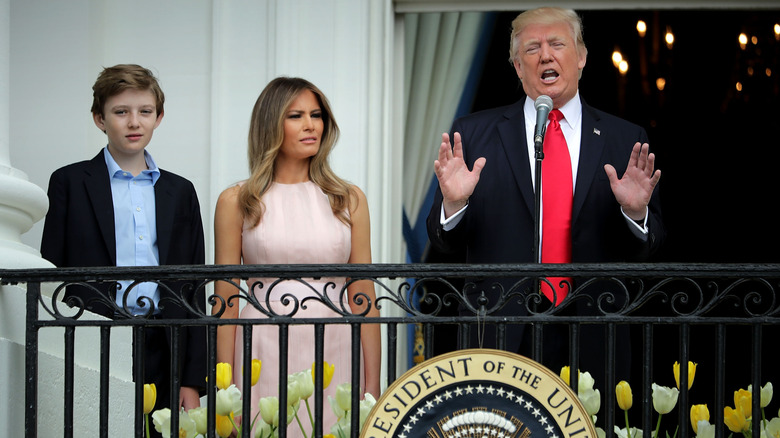 The Trump family at Easter celebrations during Trump's speech