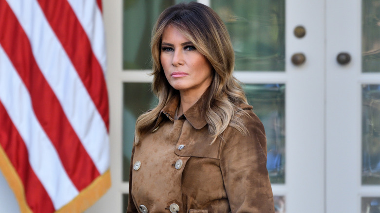 Melania Trump outside the White House