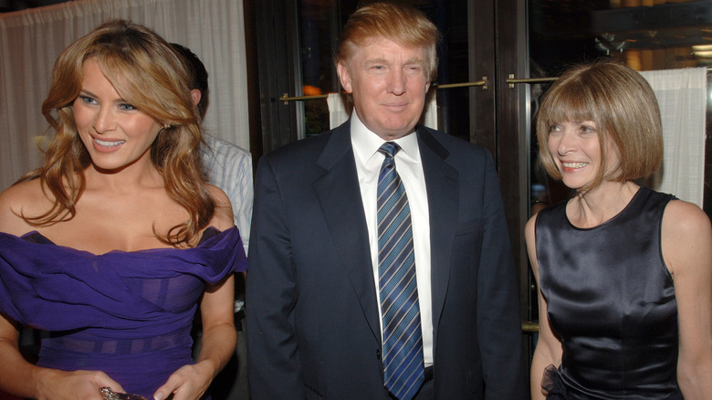 Melania and Donald Trump with Anna Wintour