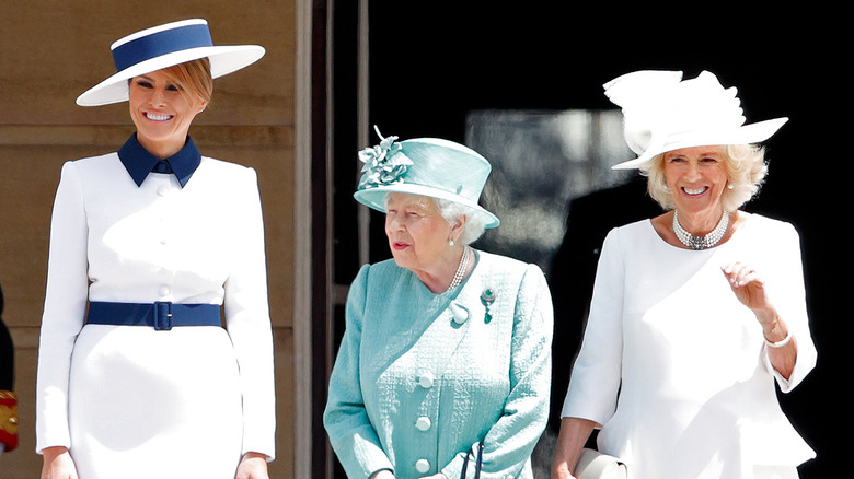 Melania Trump, Queen Elizabeth, and Camilla