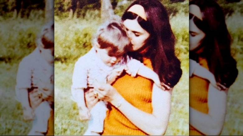 Melania Trump as a child with her mother