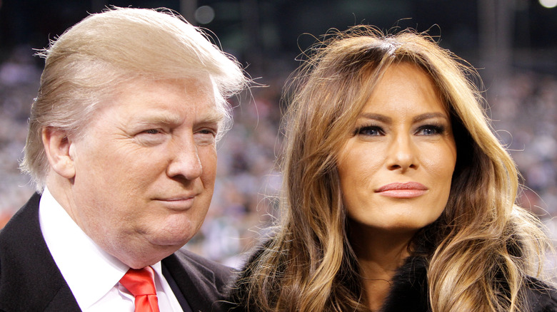 Melania and Donald Trump posing 