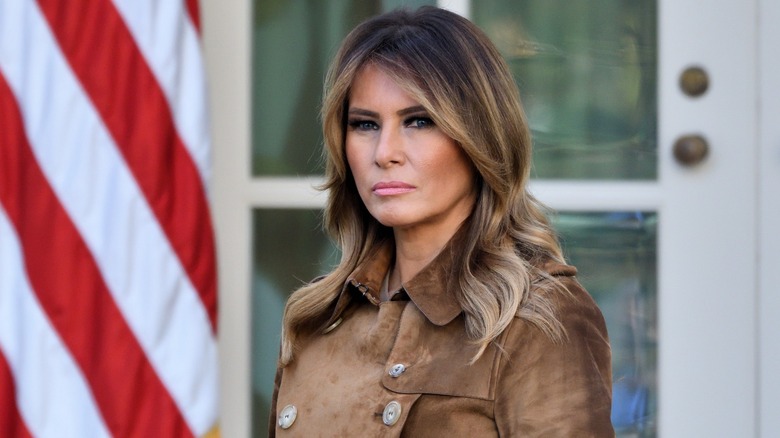 Melania Trump frowning