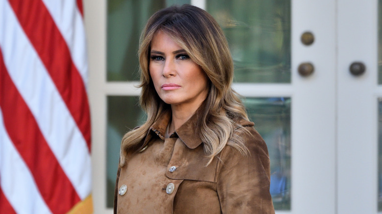 Melania Trump looking stoic at a White House event