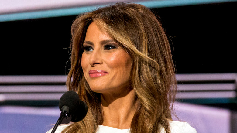 Melania Trump wearing smokey eyeshadow