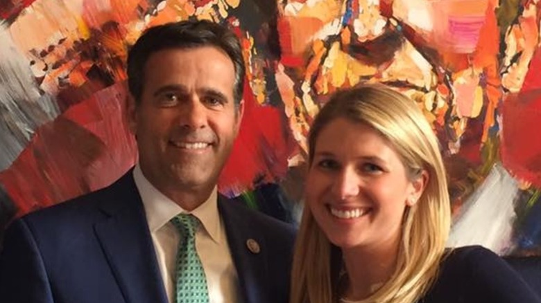 Hayley Harrison smiling with Rep. John Ratcliffe