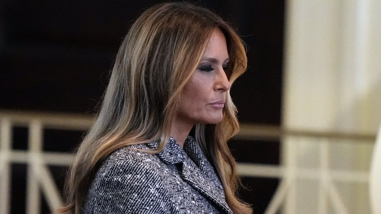 Melania Trump frowning