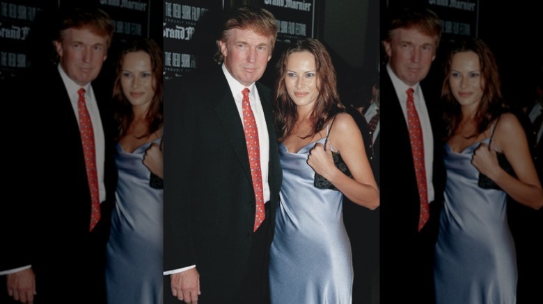 Donald Trump on a date with then-girlfriend Melania Knauss