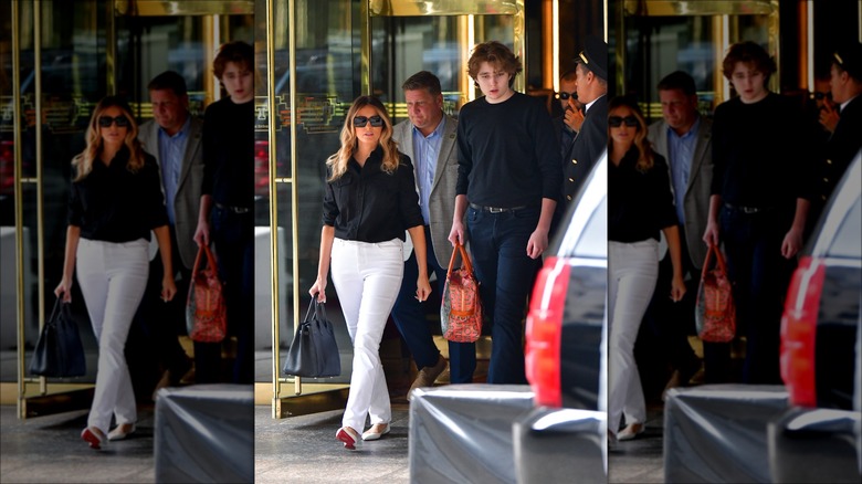 Melania and Barron Trump in New York 