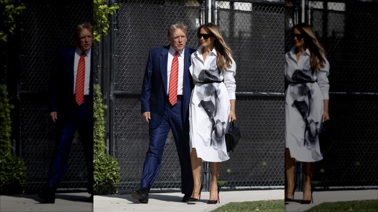 Melania and Donald Trump at a polling station 