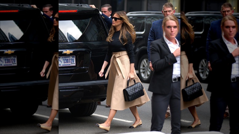 Melania Trump walking in New York