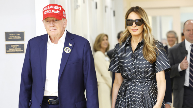 Donald Trump and Melania Trump at the polls on Election Day