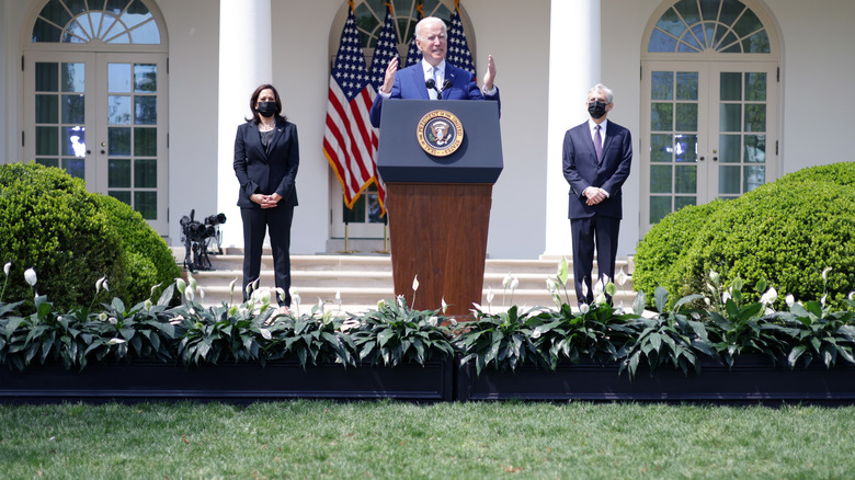 President Biden speaks in new rose garden 