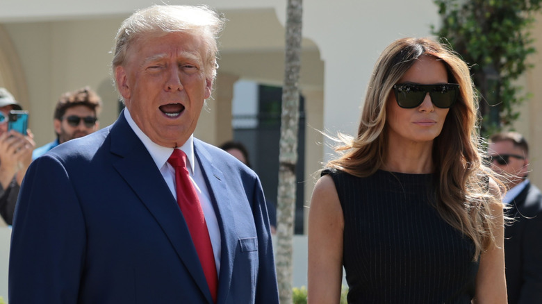 Donald Trump and Melania Trump standing together