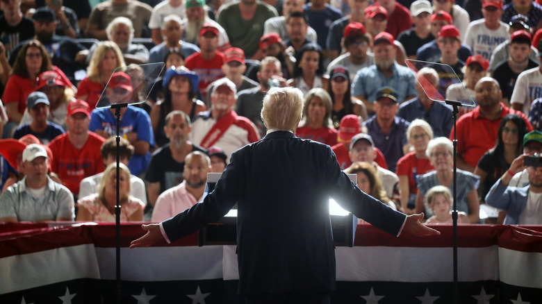 Donald Trump speaking at rally