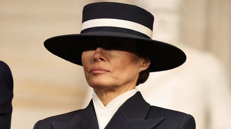 Melania Trump 2025 inauguration hat hiding eyes