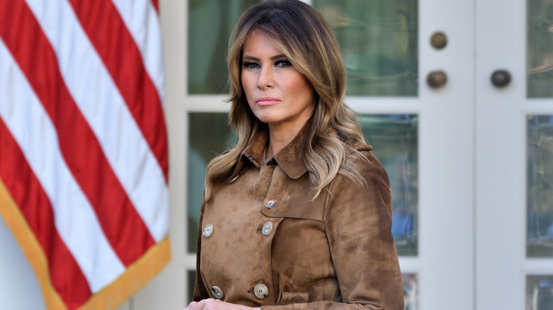 Melania Trump looking serious